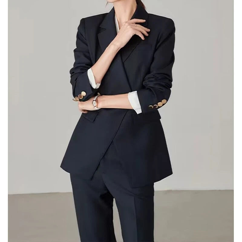 Women Tailored Double-Breasted Office Suit