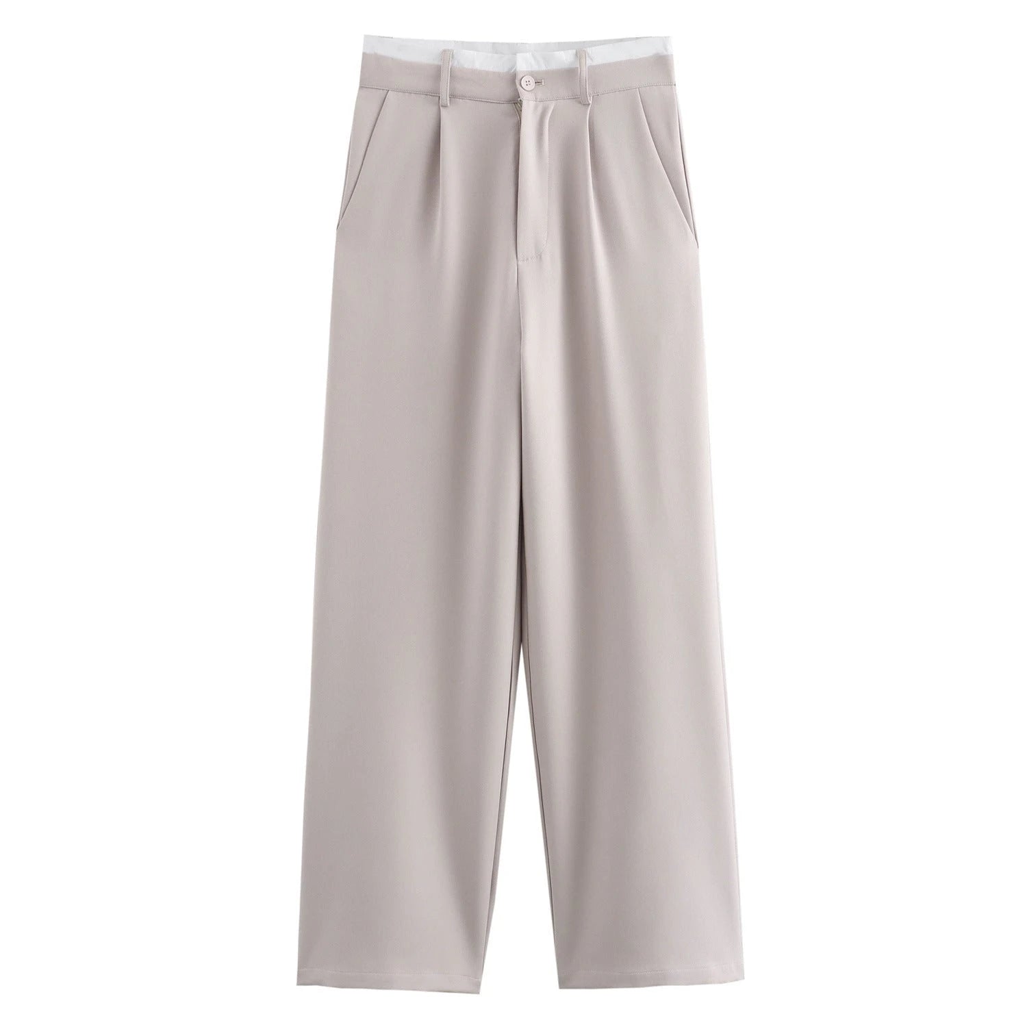 Women wide-cut lounge pants with elastic waistband and side pockets