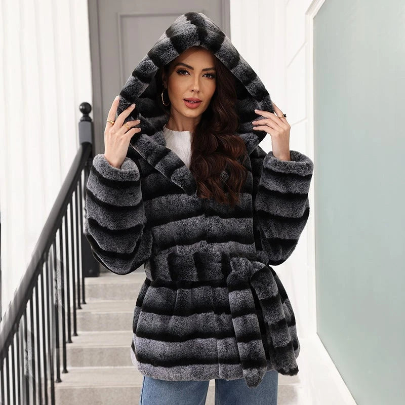 Ladies cozy faux fur jacket