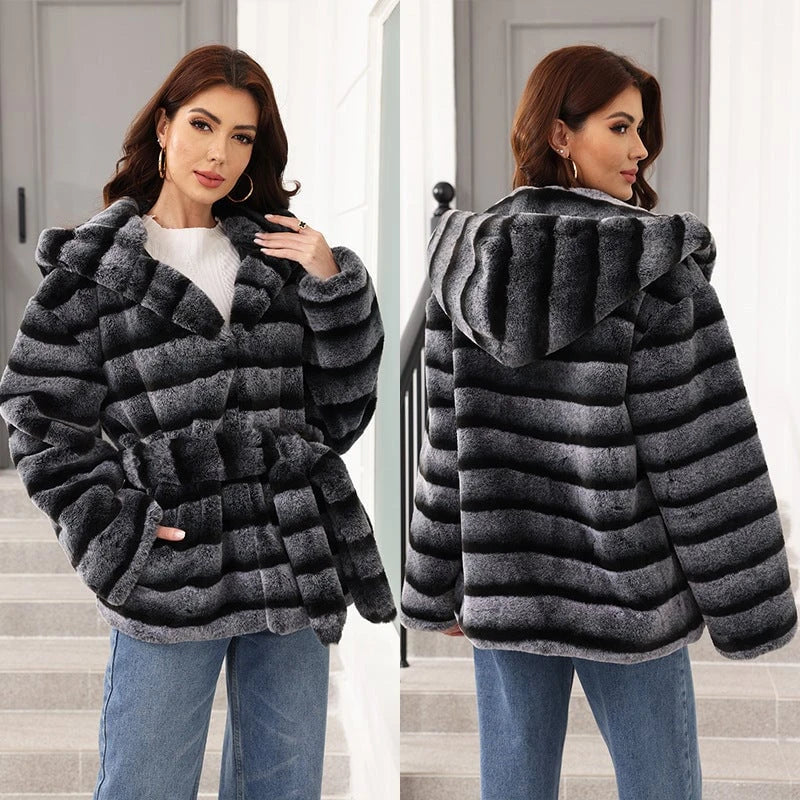 Ladies cozy faux fur jacket
