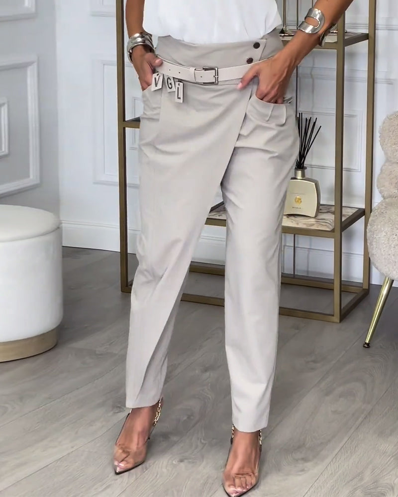 Lysse | Patchwork Pants with Belt