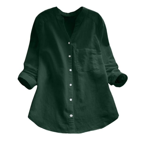 Stylish Long-Sleeve Linen Blouse