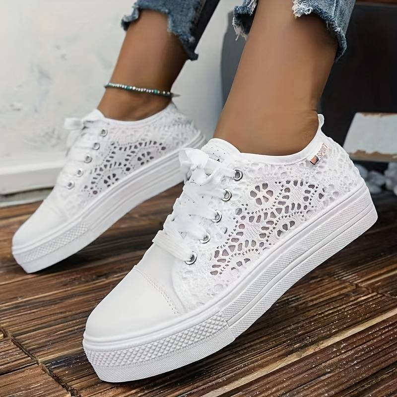 Chic and Airy Lace Sneakers