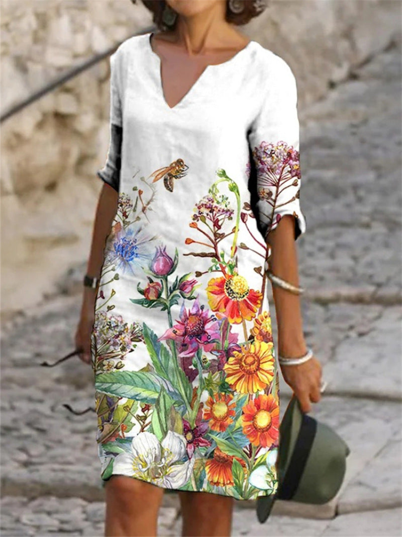 Floral Linen Dress