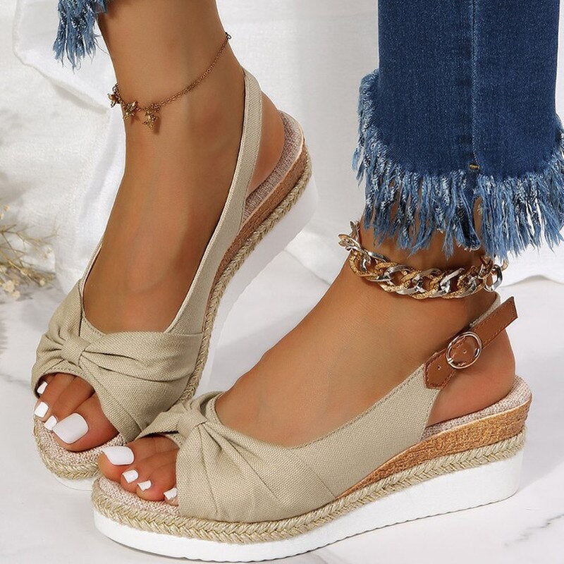 Comfort Peep-Toe Wedges