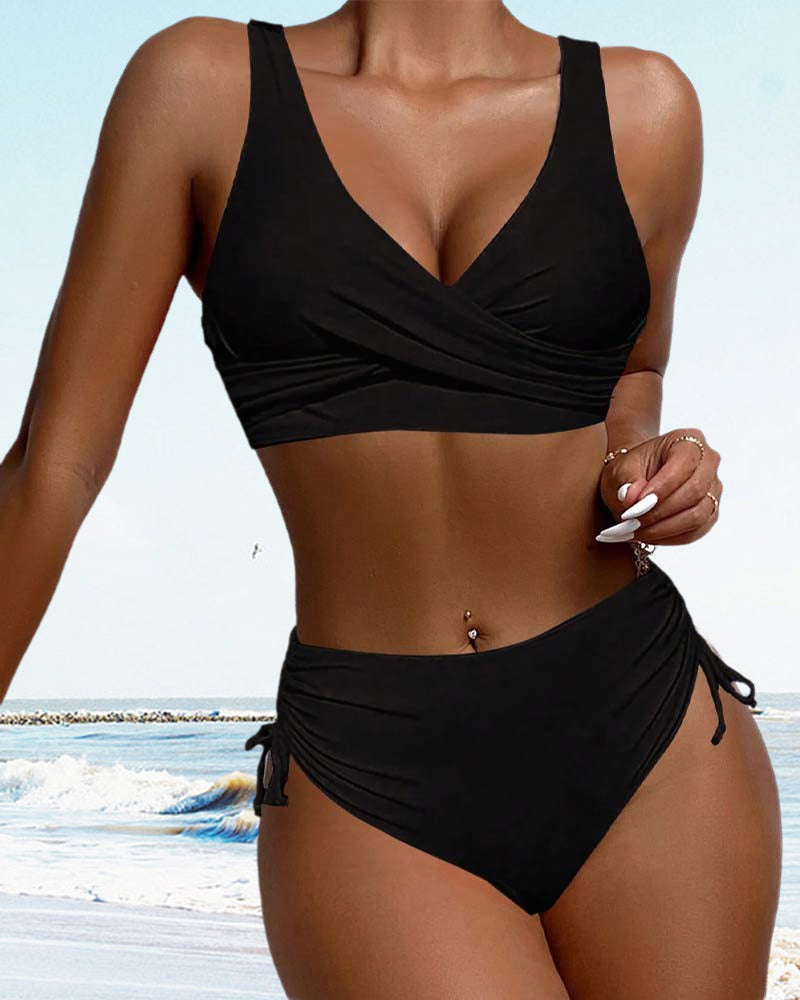 Bikini-Swimsuit With Drawstring And Lacing At The Back