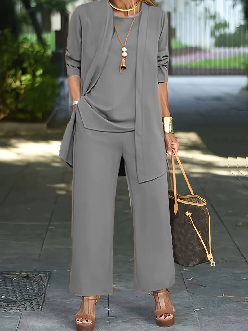 Ladies Elegant Three-Piece Suit Pantsuit for Women