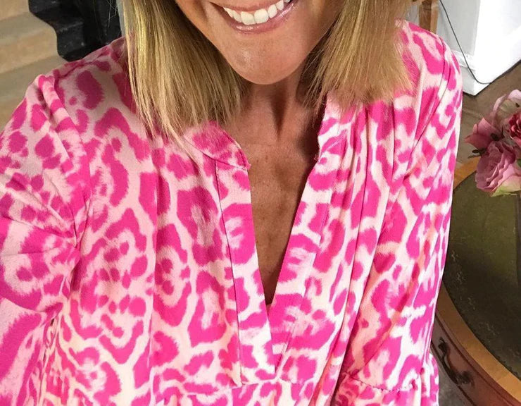 Stylish Summer Dress With Leopard Print