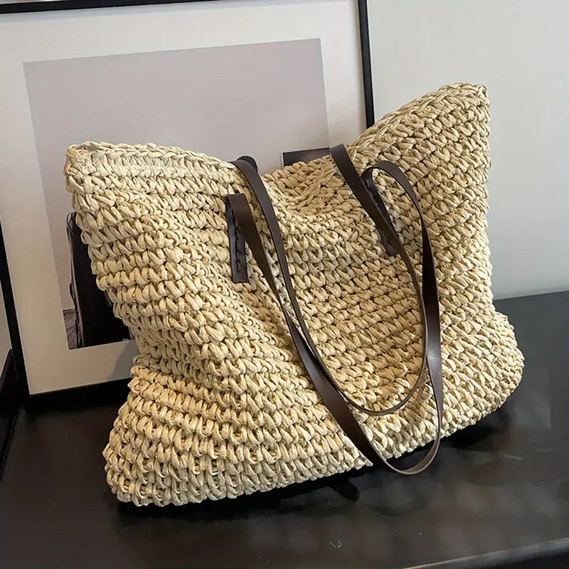Large Woven Tote Bagbag In Bohemian-Beachy Style