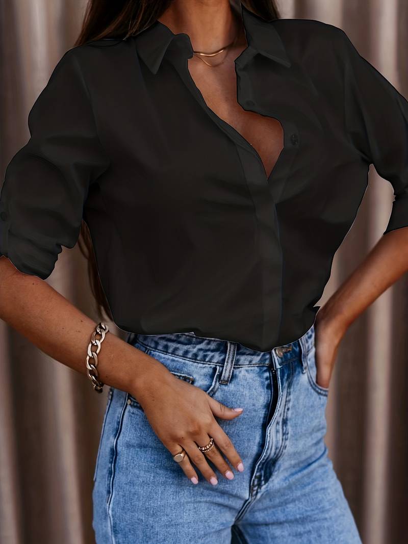 Solids, Simple Shirt with Button Placket Front