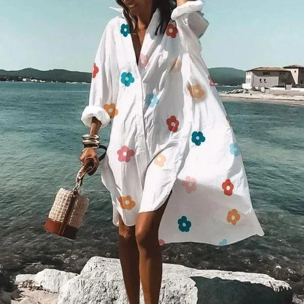 Casual Mid-length Shirt Dress for Women