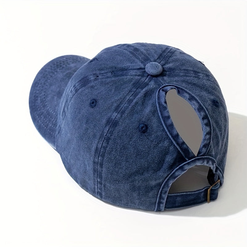 Ponytail Baseball Cap With Breathable Comfort and Uv Protection