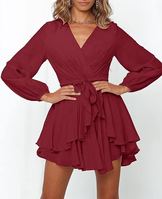 Gwendress With V-Neck And Lantern Sleeves