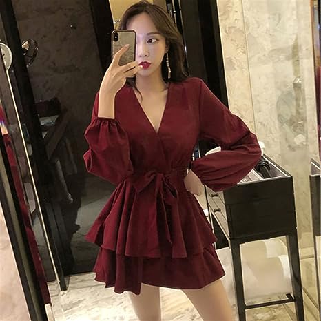 Gwendress With V-Neck And Lantern Sleeves