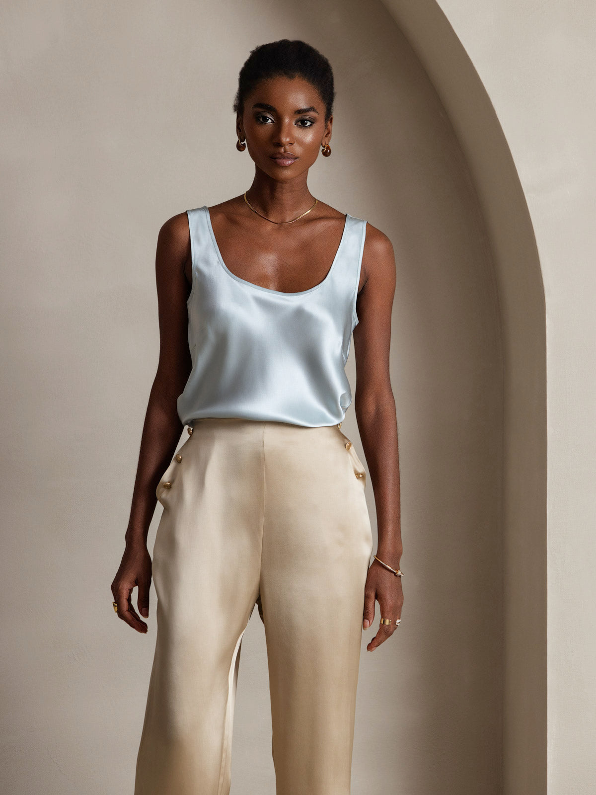 Silk U-Neck Tank Top