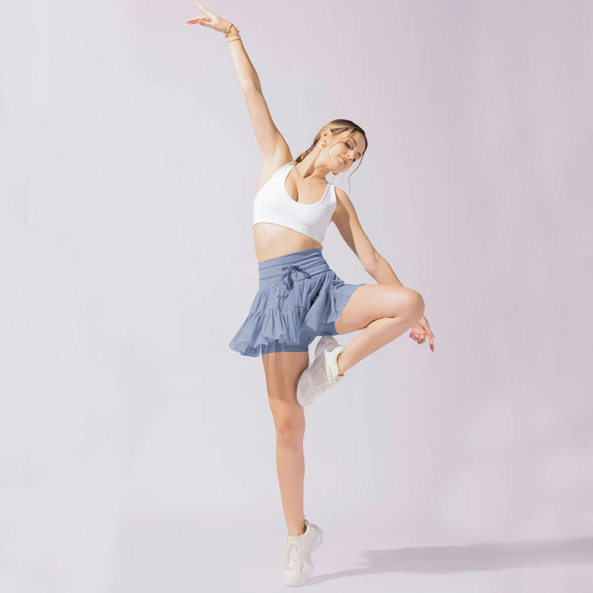 High Waist Mini Skirt With Safety Shorts