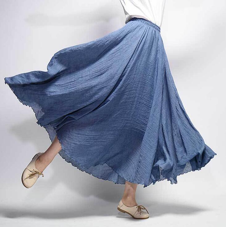 Casual Draping Boho Maxi Skirt for Women