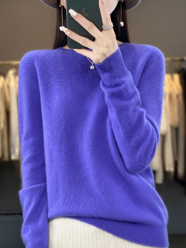 Cashmere Sweater Women Round Neck Soft and Elegant Knit Sweater