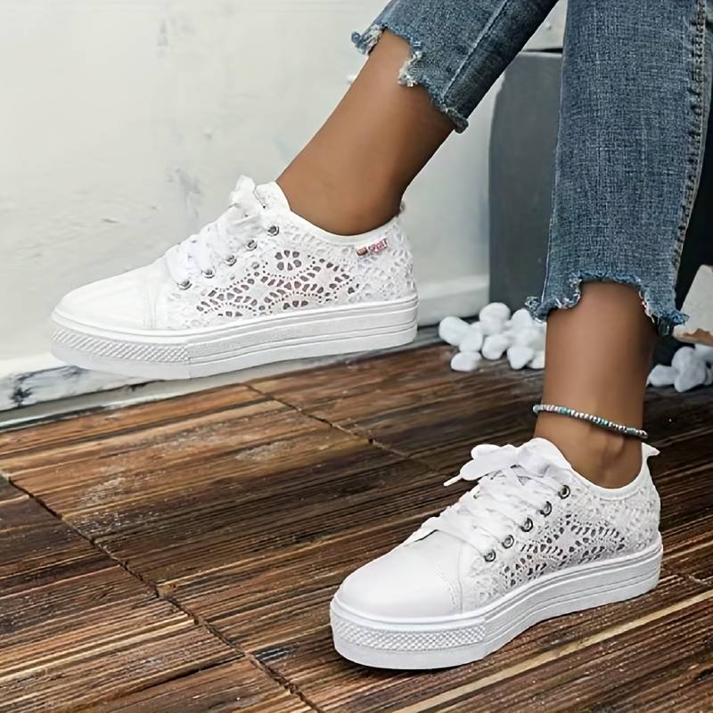Chic and Airy Lace Sneakers