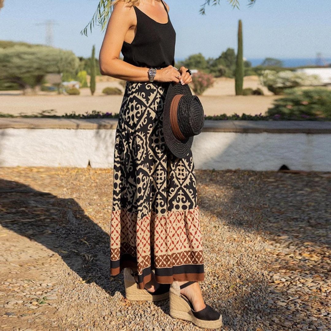 Skirttrendy Geometric High-Waisted Skirt For Casual Wear