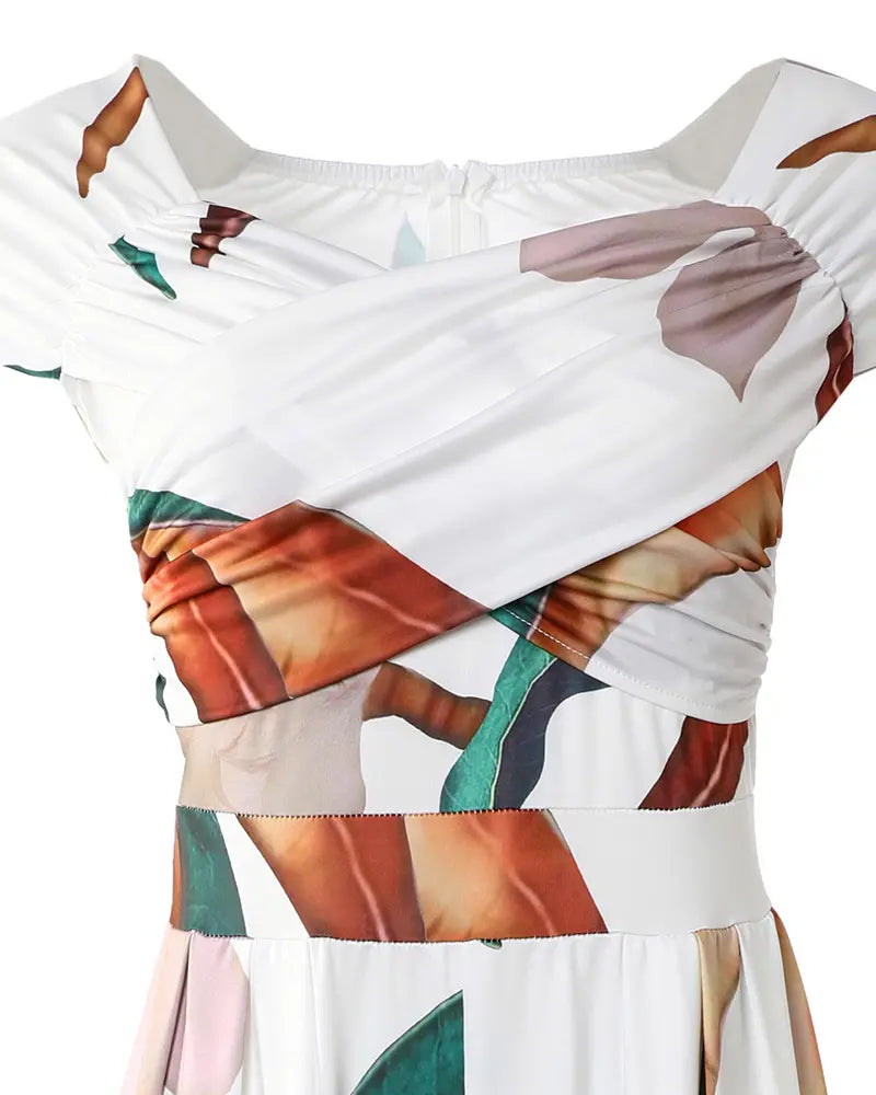 Elegant Jumpsuit Dress With Floral Pattern