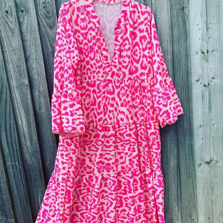 Stylish Summer Dress With Leopard Print