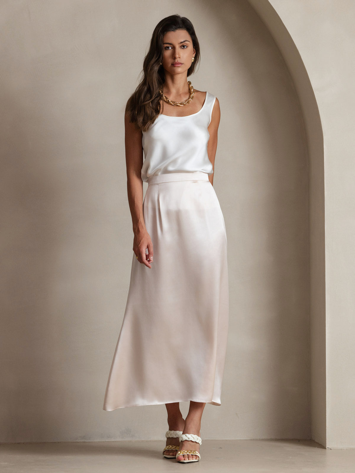 Silk U-Neck Tank Top