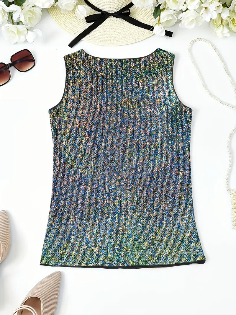 Elegant Sleeveless Top with Sequins