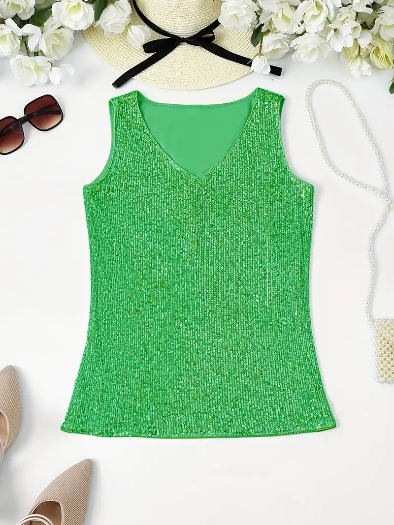 Elegant Sleeveless Top with Sequins
