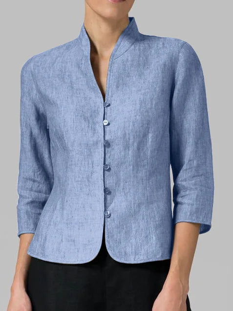 Stylish Blouse With Stand-up Collar for Ladies