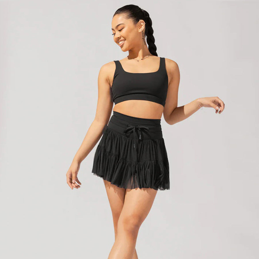 High Waist Mini Skirt With Safety Shorts