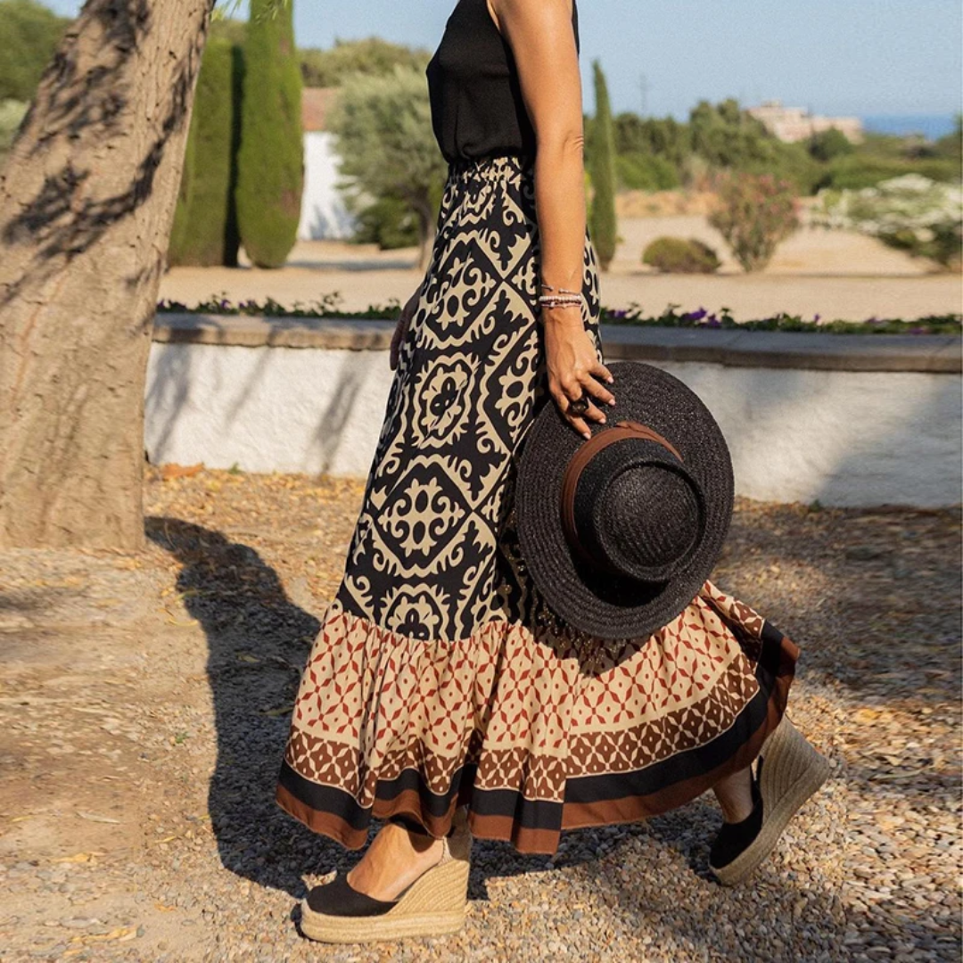 Skirttrendy Geometric High-Waisted Skirt For Casual Wear