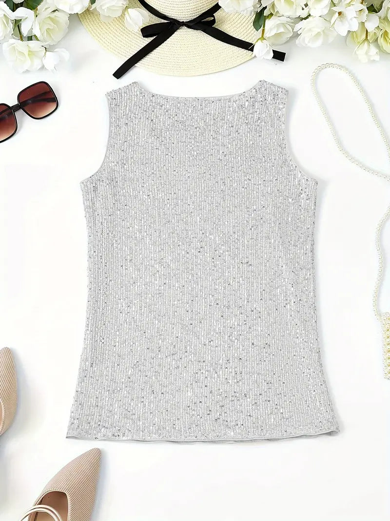 Elegant Sleeveless Top with Sequins