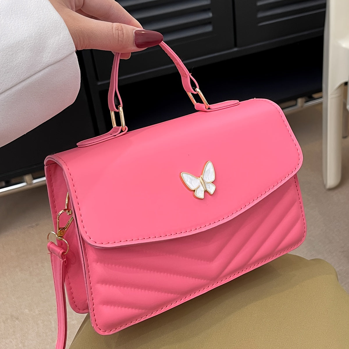Fashionable Solid Color Shoulder Bag and Crossbody Bag