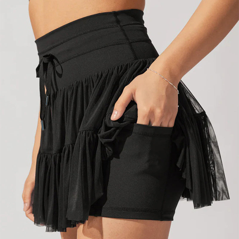 High Waist Mini Skirt With Safety Shorts