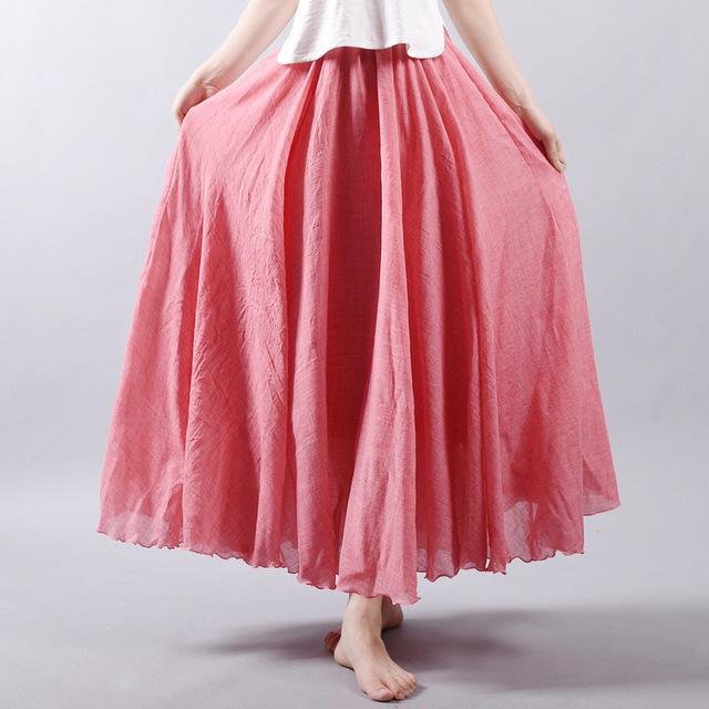 Casual Draping Boho Maxi Skirt for Women