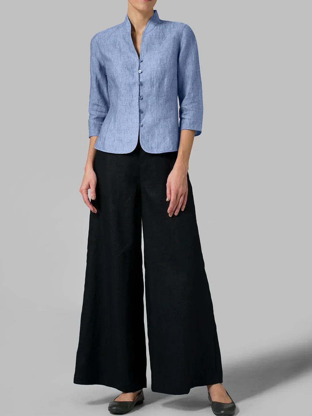 Stylish Blouse With Stand-up Collar for Ladies