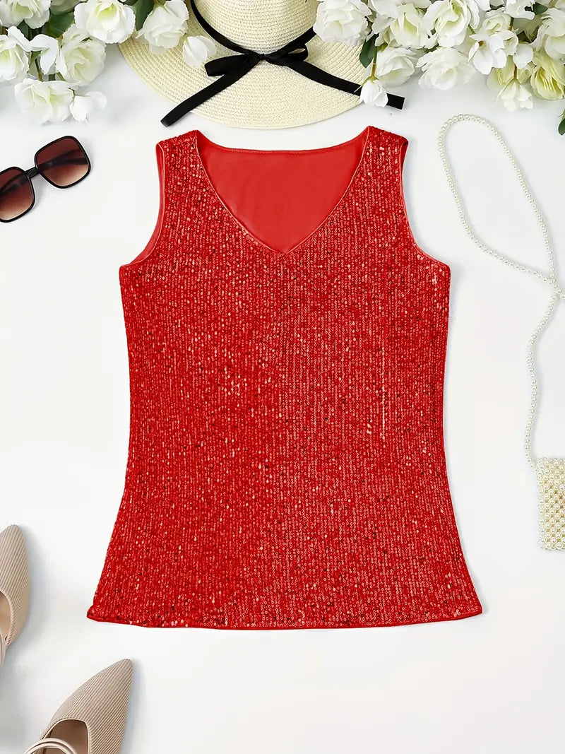 Elegant Sleeveless Top with Sequins