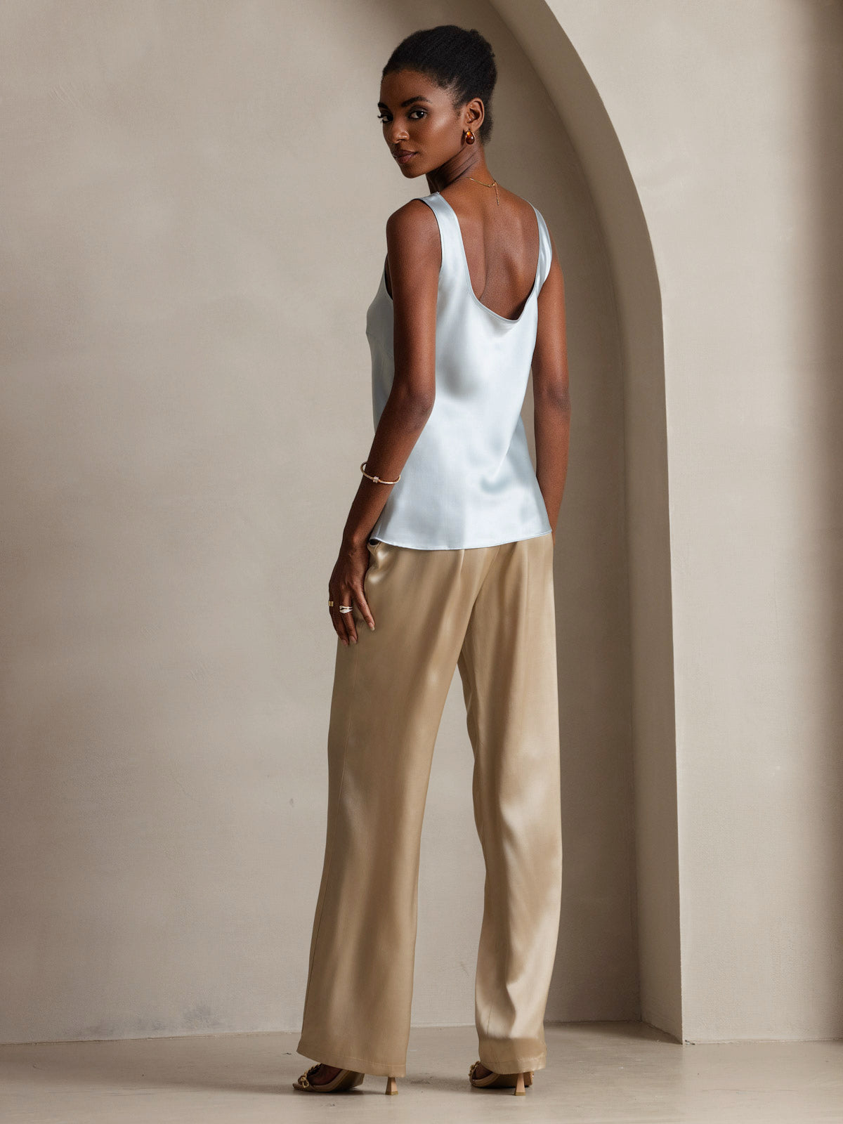 Silk U-Neck Tank Top