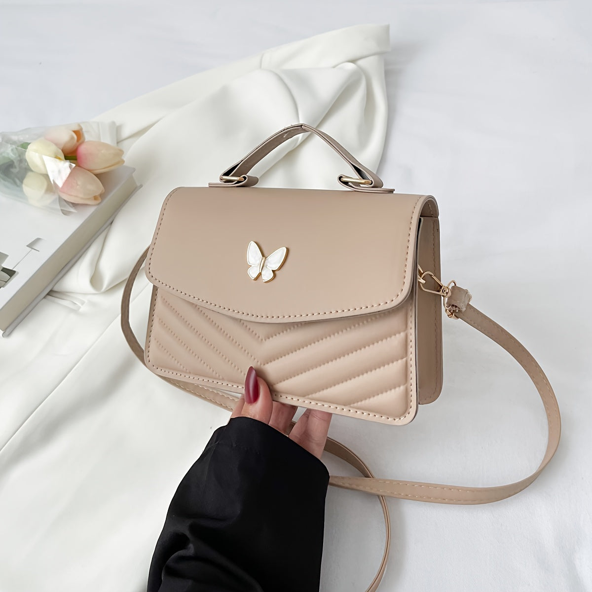 Fashionable Solid Color Shoulder Bag and Crossbody Bag