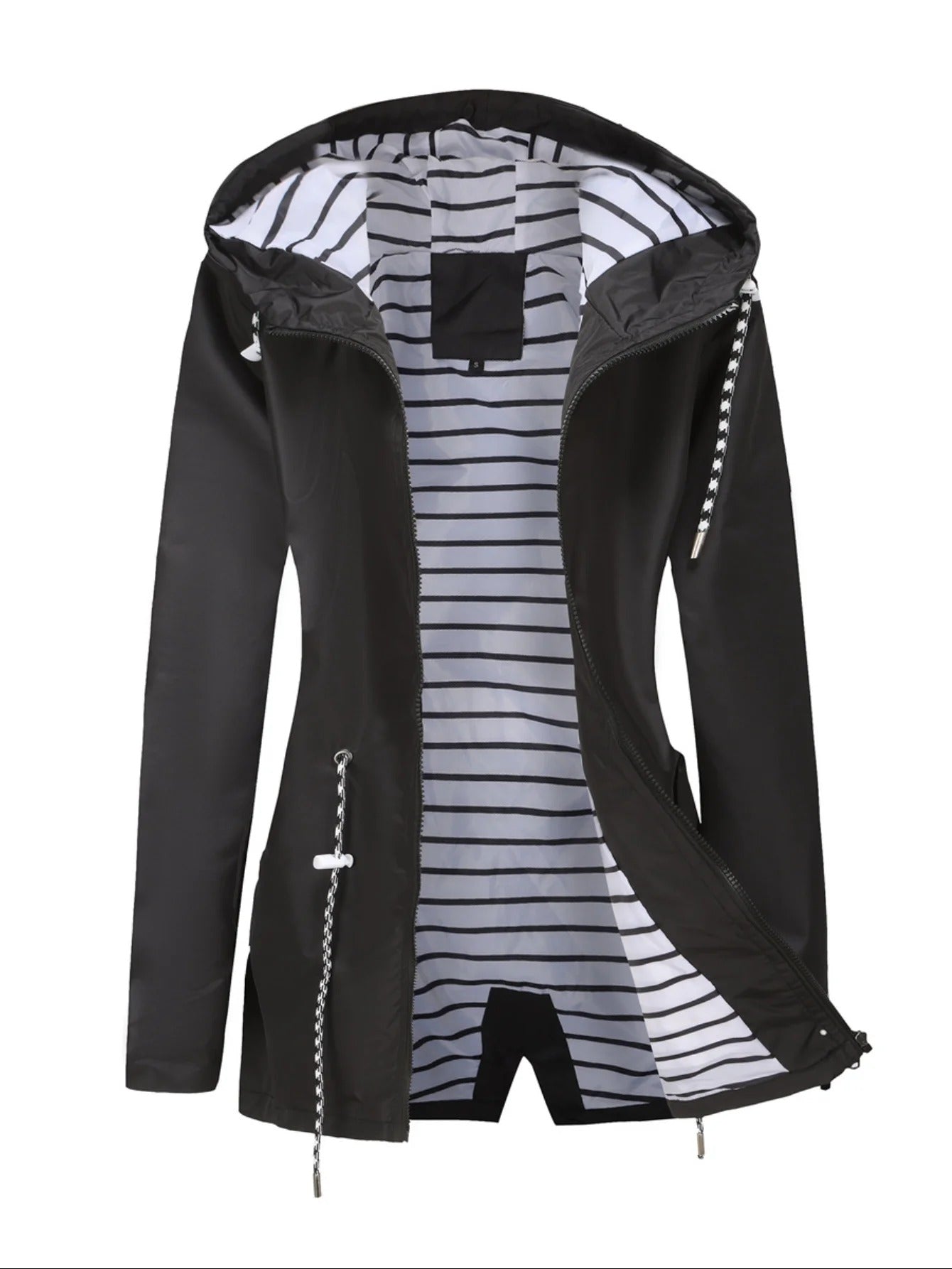 Long, Waterproof, Windproof Summer Coat in Sporty Style