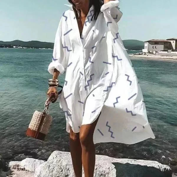 Casual Mid-length Shirt Dress for Women