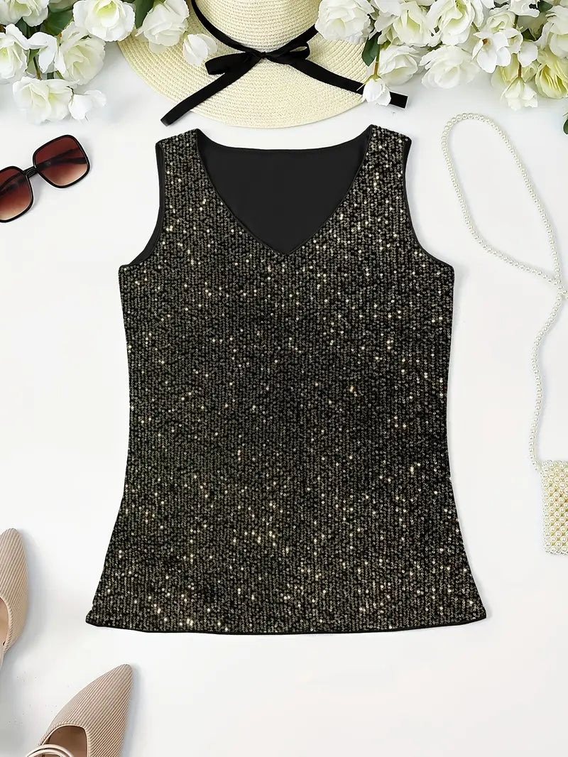 Elegant Sleeveless Top with Sequins