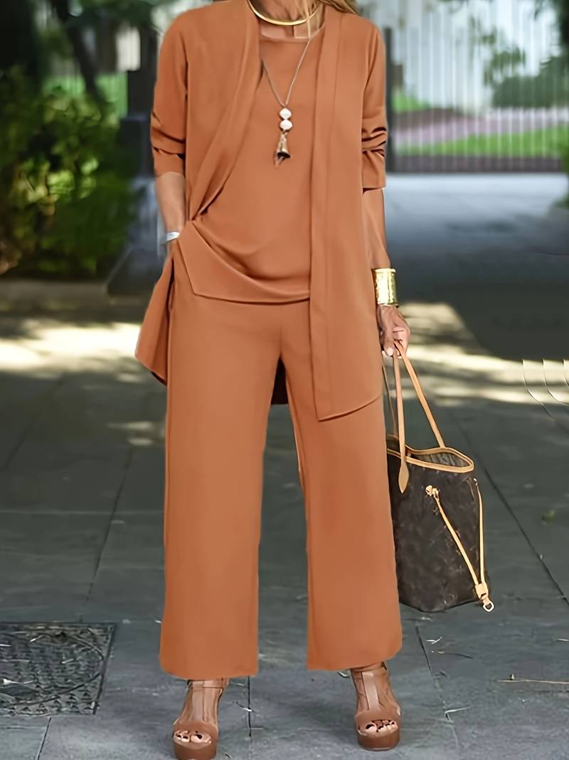 Casual two-piece set with vest and long pants