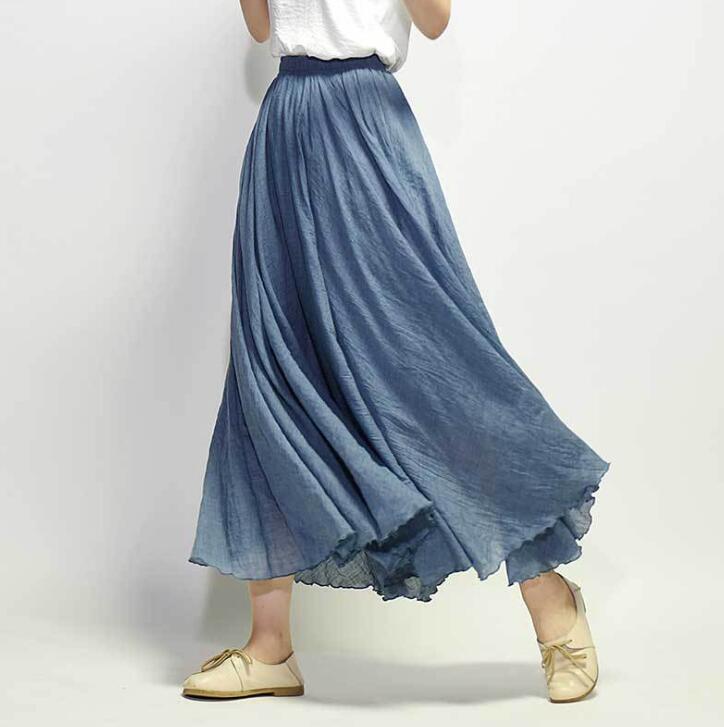 Casual Draping Boho Maxi Skirt for Women