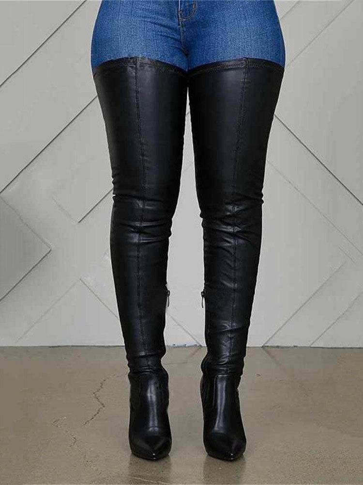 Lysse | Flat Overknee Boots made of Leather for Winter