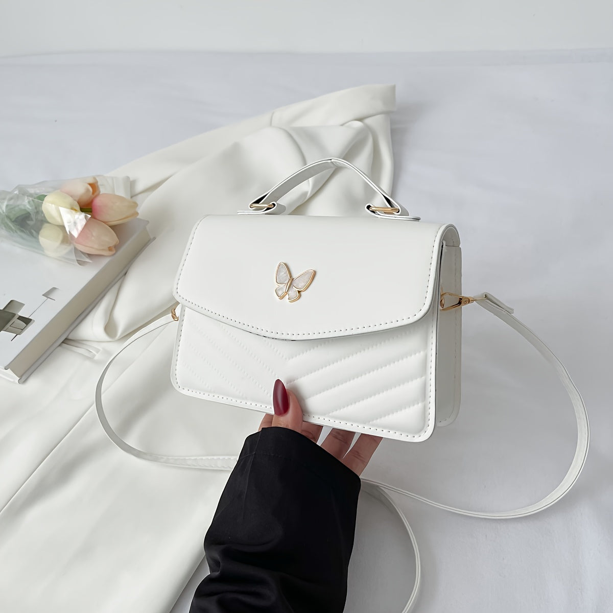 Fashionable Solid Color Shoulder Bag and Crossbody Bag