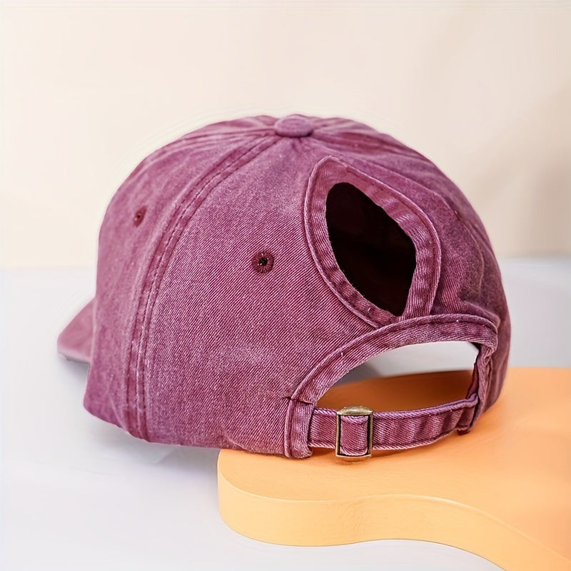 Ponytail Baseball Cap With Breathable Comfort and Uv Protection