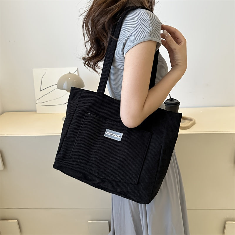 Elegant Women's Bag Made of High-quality Corduroy Vegan Leather