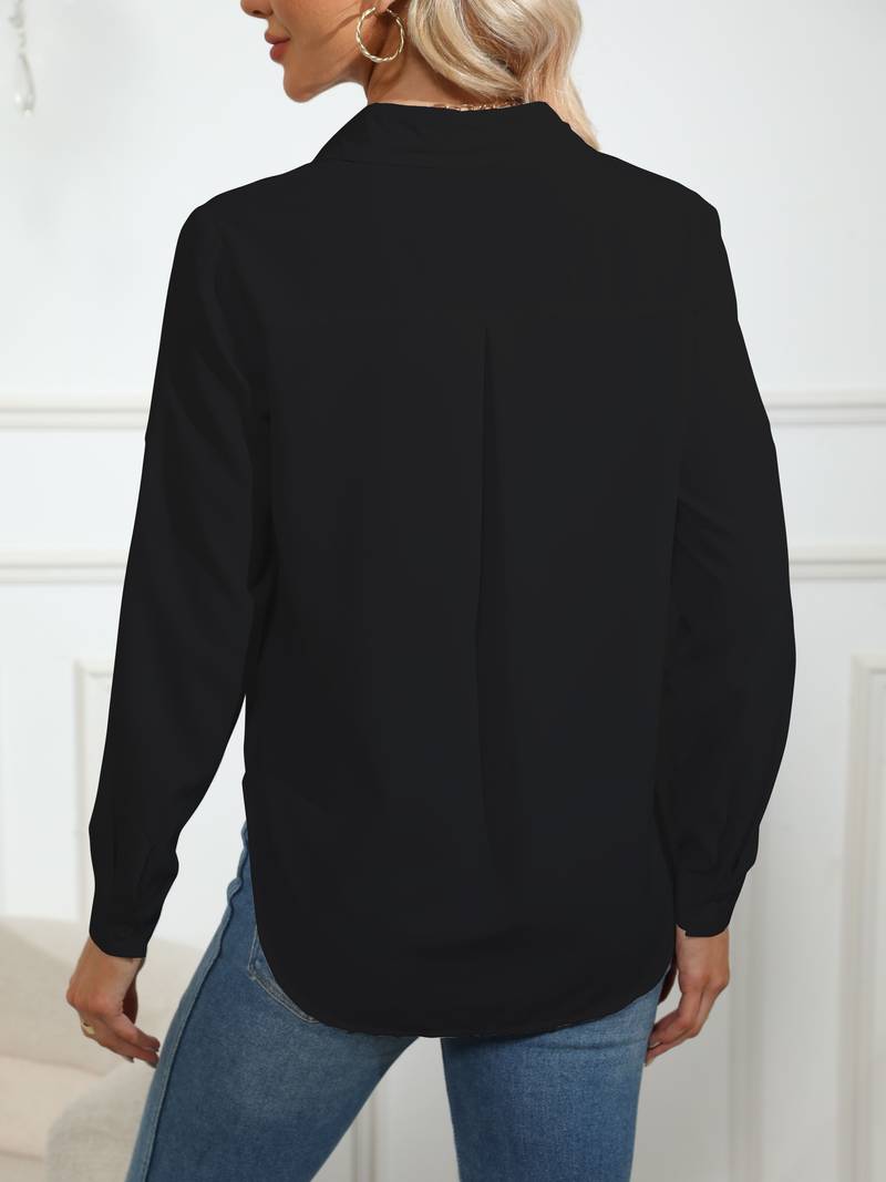 Solids, Simple Shirt with Button Placket Front